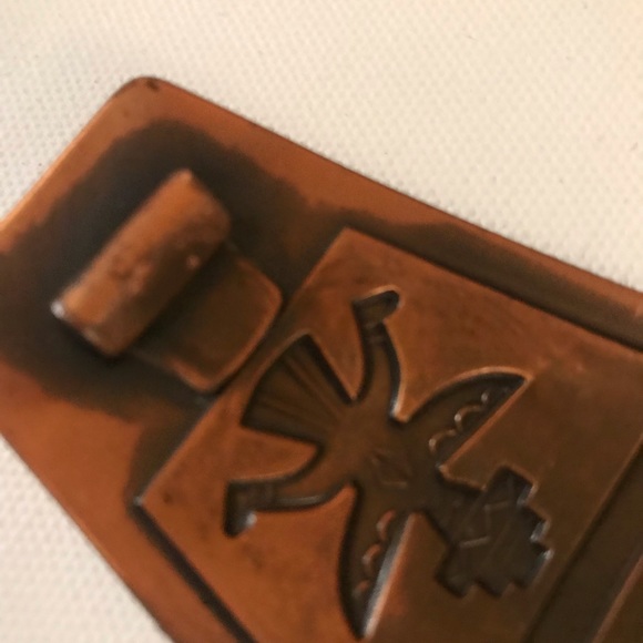 🧡Vintage 1960’s Solid Copper Aztec Belt Buckle🧡 - Picture 11 of 12